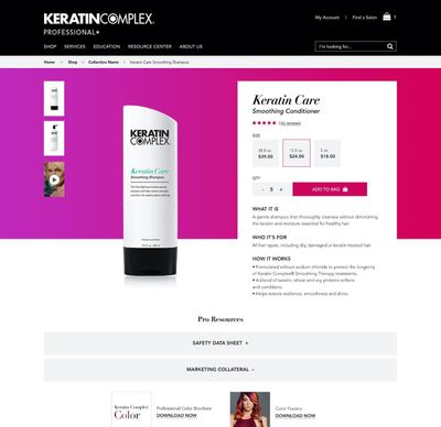 Keratin Complex product page